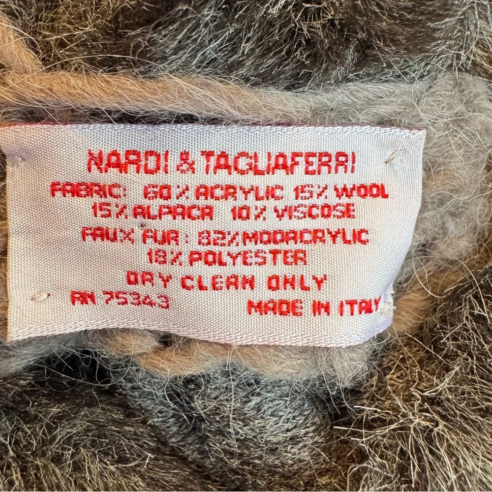 Vintage Nardi & Tagliaferri Wool and Alpaca Braided Knotted Infinity Scarf Italy